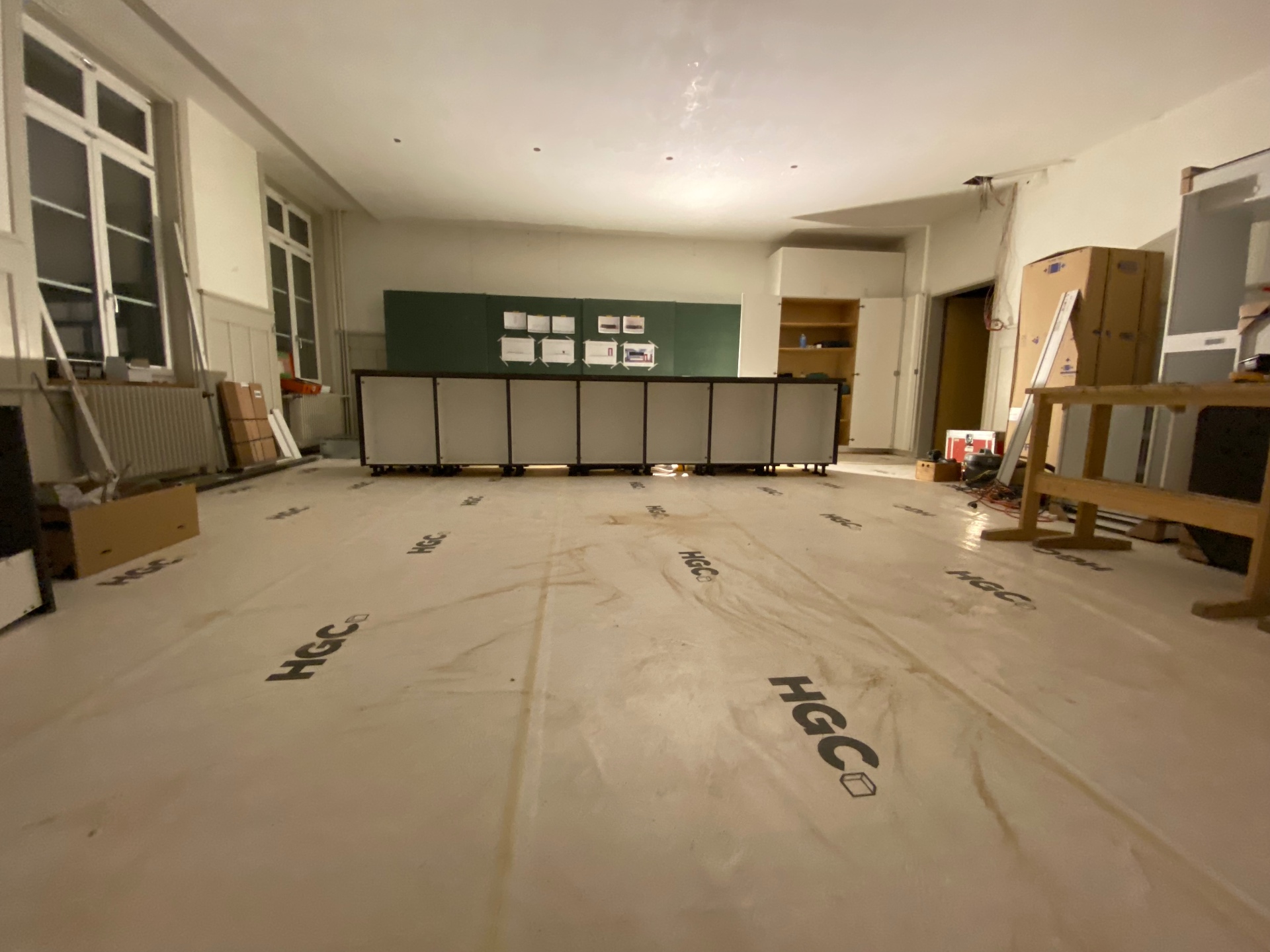 Baustelle im ehemaligen Schulzimmer