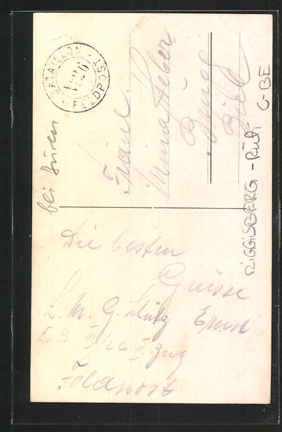 Postkarte, Feldpost aus Riggisberg-Rüti